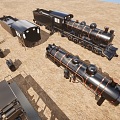 old train locomotive steam train 3d model