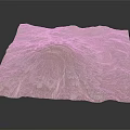 Detailed Topographic Terrain Model With Green Contour Lines And Mountainous Elevation Features
