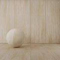 Wooden Sphere Component On Light Colored Wooden Panel Background With Smooth Texture 3d model