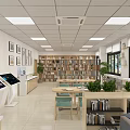 School Dining Hall With Bright Interior Wooden Tables Green Chairs Wall Art and TV Screens