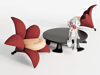 Nordic Single Chair Leisure Chair Sofa Chair Single Sofa Decorative Chair Coffee Table Decoration Sculpture Starfish Chair 3d model