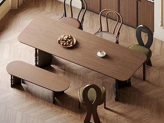 Middle style dining table 3d model