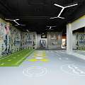 Modern Fitness Gym Interior With Workout Equipment Rest Area And Bright Lighting