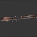 Architectural Construction Model With Metal Truss Frame And Arched Support Structure