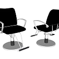 Black Leather Massage Chair With Metal Frame And Swivel Base Design