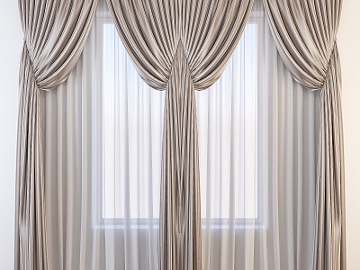 Modern fabric curtains 3d model