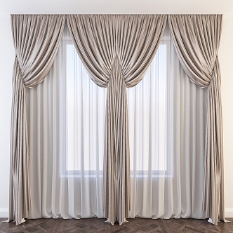 Modern fabric curtains 3d model