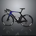 Sleek Black Racing Bicycle With Aerodynamic Frame Purple Blue Gradient And ENVE Wheels