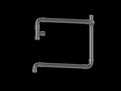 Industrial Metal Pipes With Elbow Joints And Straight Segments Structure 3d model