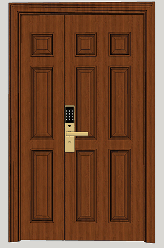 Jane European security door electronic solid wood entrance door 3d model