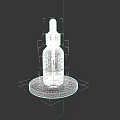 Elegant Cosmetic Serum In Transparent Glass Bottle With Golden Dropper Cap On White Circular Base