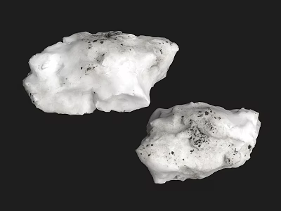 Natural Garden Landscape Featuring White Stones With Black Spots And Natural Organic Shapes 3d model