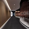 modern aisle company office aisle art array modeling wall art matrix modeling wall office hall 3d model