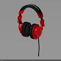 Red And Black Over ear Headphones With Comfortable Ear Cushions And Wired Design