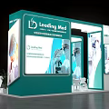 Leading Med Medical Devices Exhibition Booth With Teal Design And Product Displays