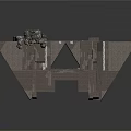 Complex Structural Model With Interconnected Frames Support Beams And Geometric Shapes