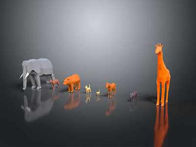 elephant elephant giraffe lion bear horse cat land animal wild animal large animal 3d model
