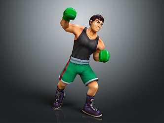 Modern Man Muay Thai Free Fighting Athlete Muay Thai Athlete 3d model