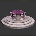 Classical Stone Fountain With Circular Base And Multi Tiered Steps Design 3d model