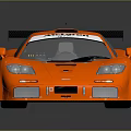 Orange High Performance Race Car With Sleek Design And Rear Spoiler