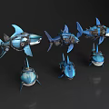 Mechanical Shark PBR Next Generation Science Fiction Shark Mechanical Shark Robot Mechanical Animal Machine Animal Marine Animal Mechanical Fish 3d model
