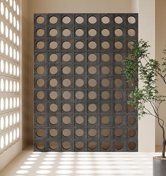 Modern cement hollow partition 3d model