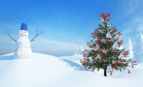 Modern snow winter three-dimensional snow 3d model