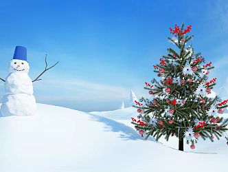 Modern snow winter three-dimensional snow 3d model