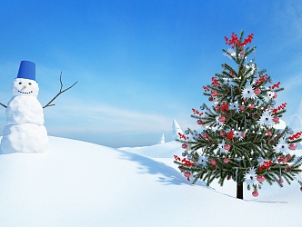 Modern snow winter three-dimensional snow 3d model