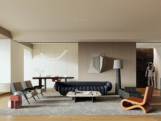 Modern Living Room Home Living Room Multi-person Sofa Single Sofa Coffee Table Combination Floor Lamp 3d model