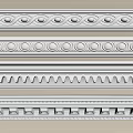 White Gypsum Ceiling Moldings With Various Decorative Patterns For Interior Design 3d model