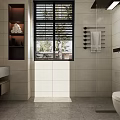 Modern Light Wood Walk In Closet Interior With Shelves And Hangers