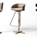 Modern Bar Stools With Various Designs Upholstered Seats And Adjustable Heights 3d model