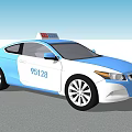 BYD Blue And White Taxi With License Plate Parked In Urban Area