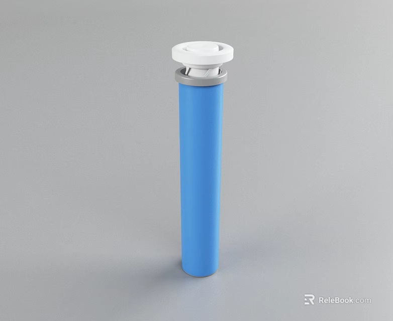 Blue Cylinder Object With White Top And Smooth Surface Design 3d model 