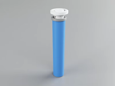 Blue Cylinder Object With White Top And Smooth Surface Design 3d model