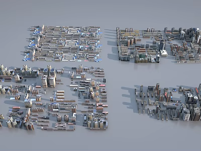 Miniature City Architectural Models With Various Building Structures And Urban Layouts 3d model