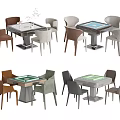 Modern Mahjong Table and Chair Mahjong Table Chess and Card Table 3d model