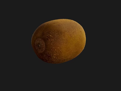 Fresh Ripe Kiwi Fruit With Brown Fuzzy Skin And Juicy Flesh 3d model