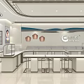 Modern Elegant Jewelry Store Interior With Polished Display Counters And Bright Ceiling Lighting 3d model