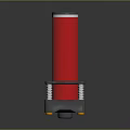 Red Cylindrical Household Storage Container With Gray Base And Metal Springs For Home Use