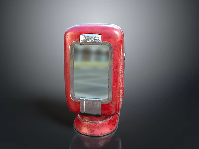 Vintage Red Device With Transparent Window And Label On Black Background 3d model