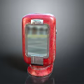Vintage Red Device With Transparent Window And Label On Black Background