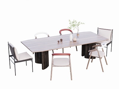 Italian Dining Table and Chair 3d model