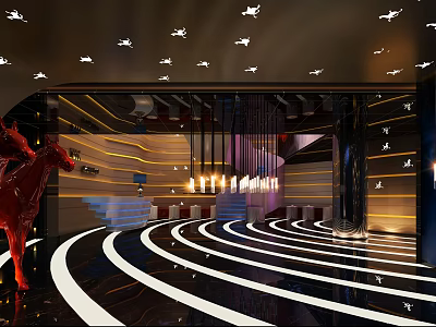 Luxury Modern KTV Interior Design With Stylish Lighting And Decorative Elements 3d model