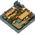Modern Conveyor Isometric Mechanical Robot Assembling Conveyor 3d model