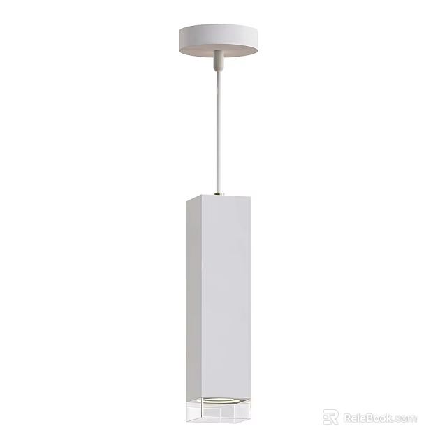 Modern White Columnar Pendant Light For Stylish Home Interior Design 3d model 