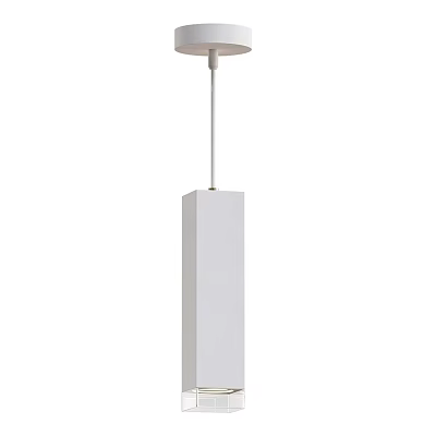 Modern White Columnar Pendant Light For Stylish Home Interior Design 3d model