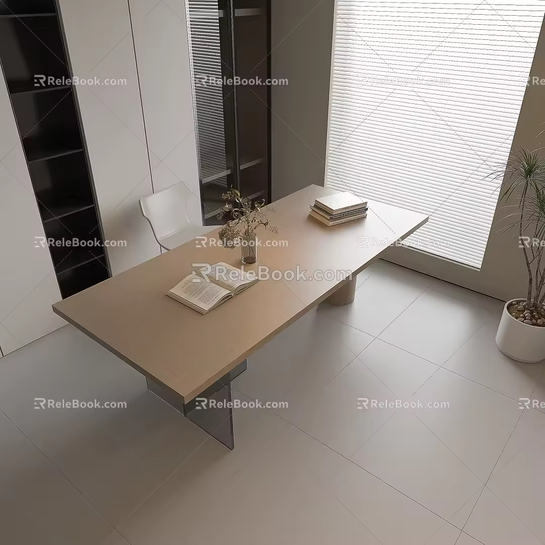 Modern Desk and Chair Computer Table and Chair Dining Table and Chair Study 3d model