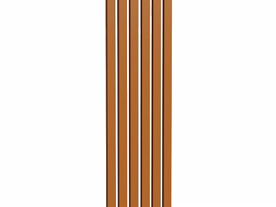 Vertical Brown Metal Radiator with Classic Design for Home Heating System 3d model
